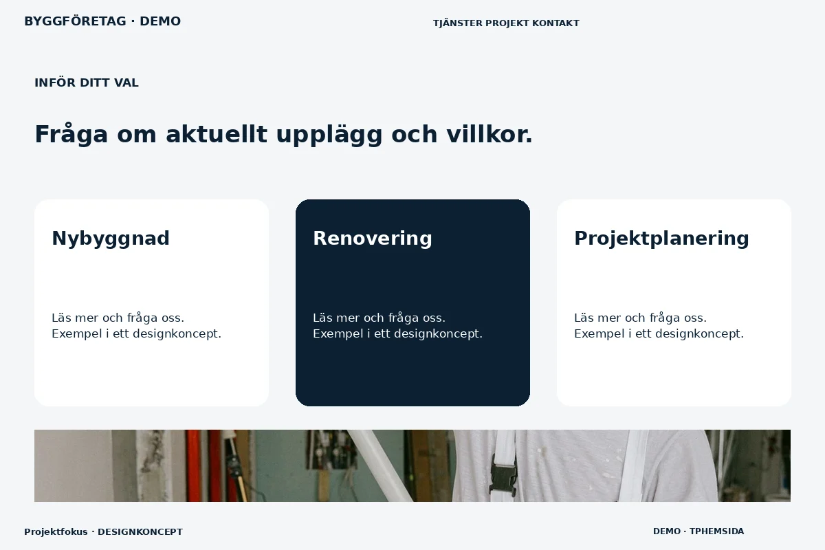 Projektfokus – Alternativ & villkor för byggföretag