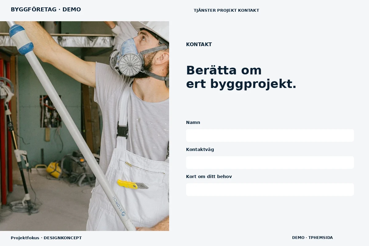 Projektfokus – Kontakt för byggföretag