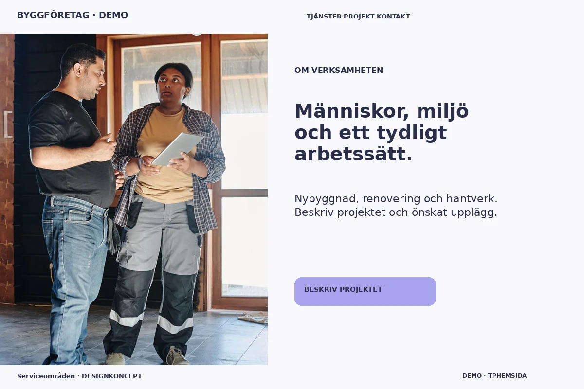 Serviceområden – Om verksamheten för byggföretag