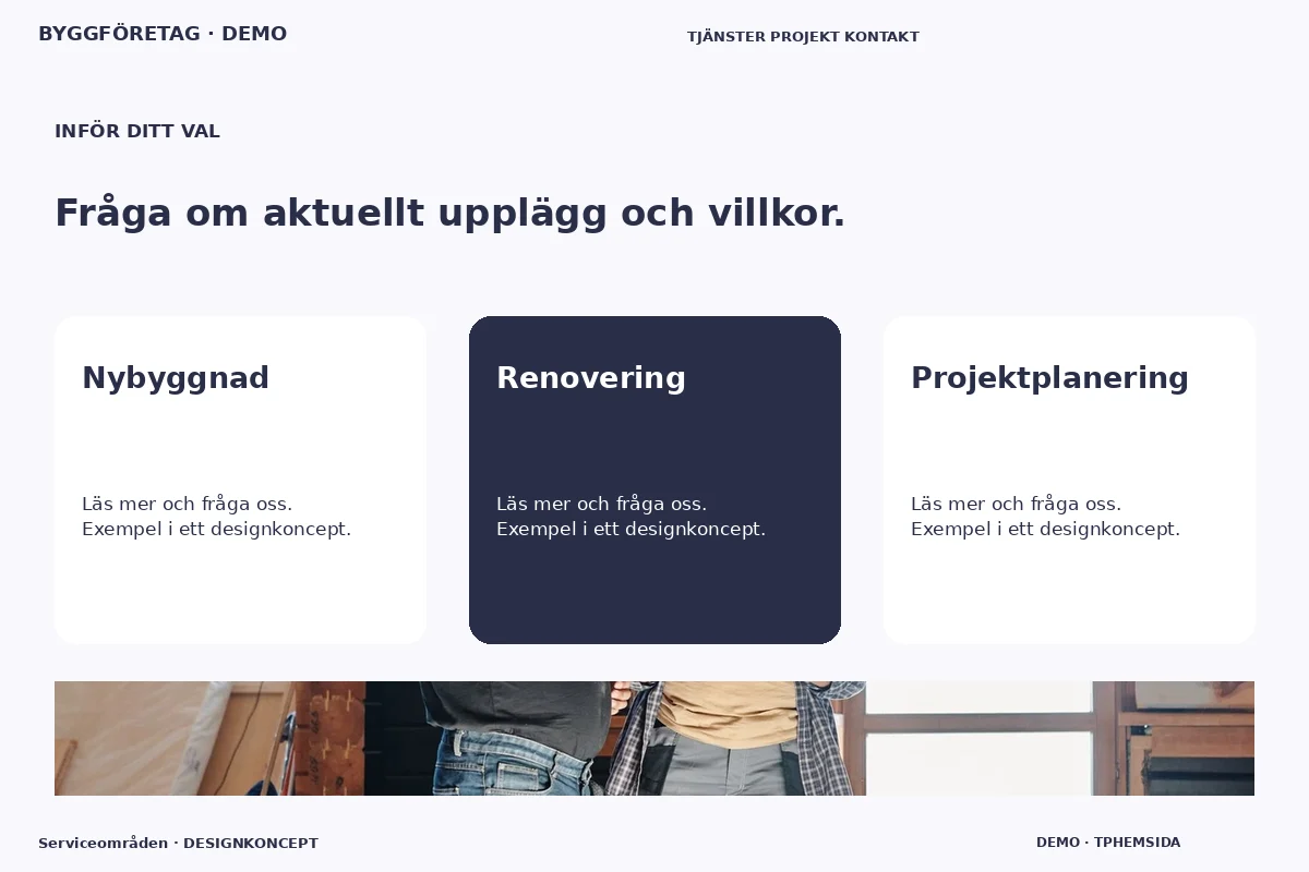 Serviceområden – Alternativ & villkor för byggföretag
