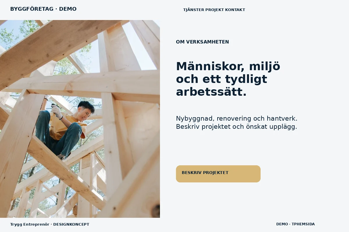 Trygg Entreprenör – Om verksamheten för byggföretag