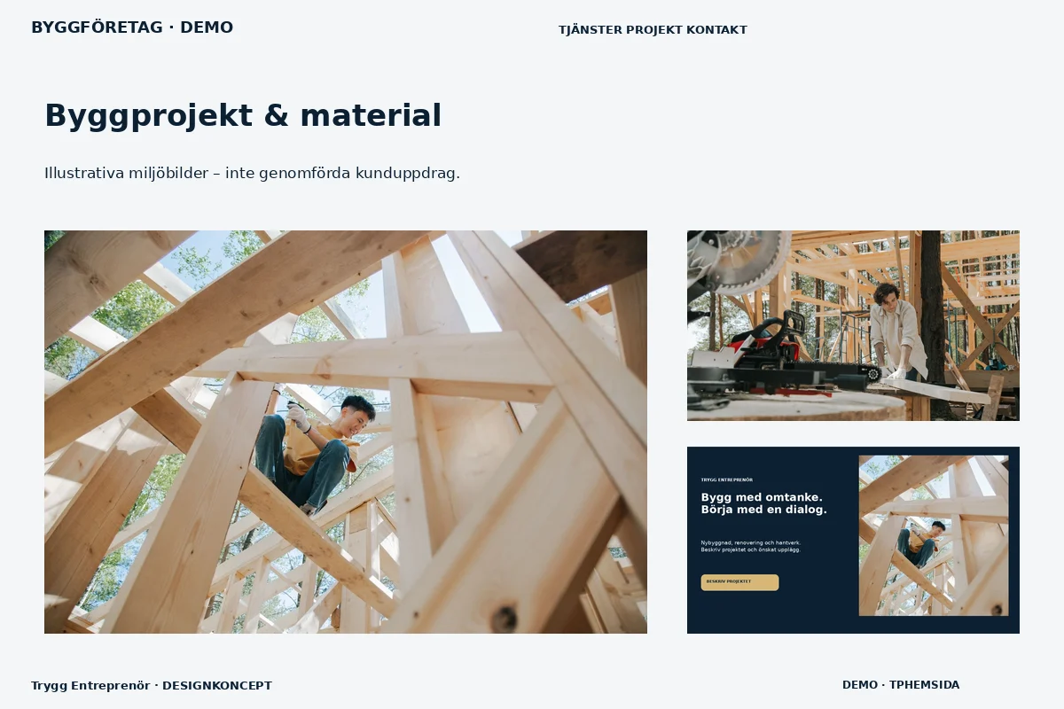 Trygg Entreprenör – Byggprojekt & material för byggföretag