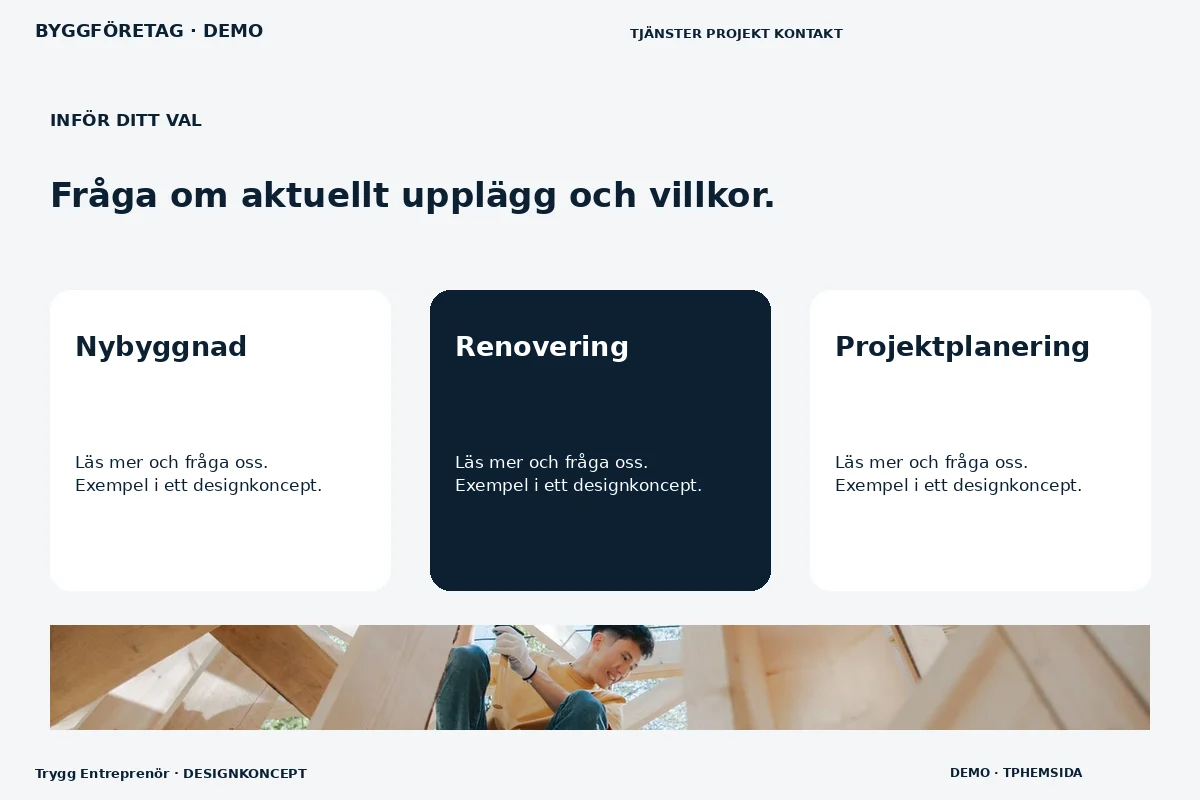 Trygg Entreprenör – Alternativ & villkor för byggföretag
