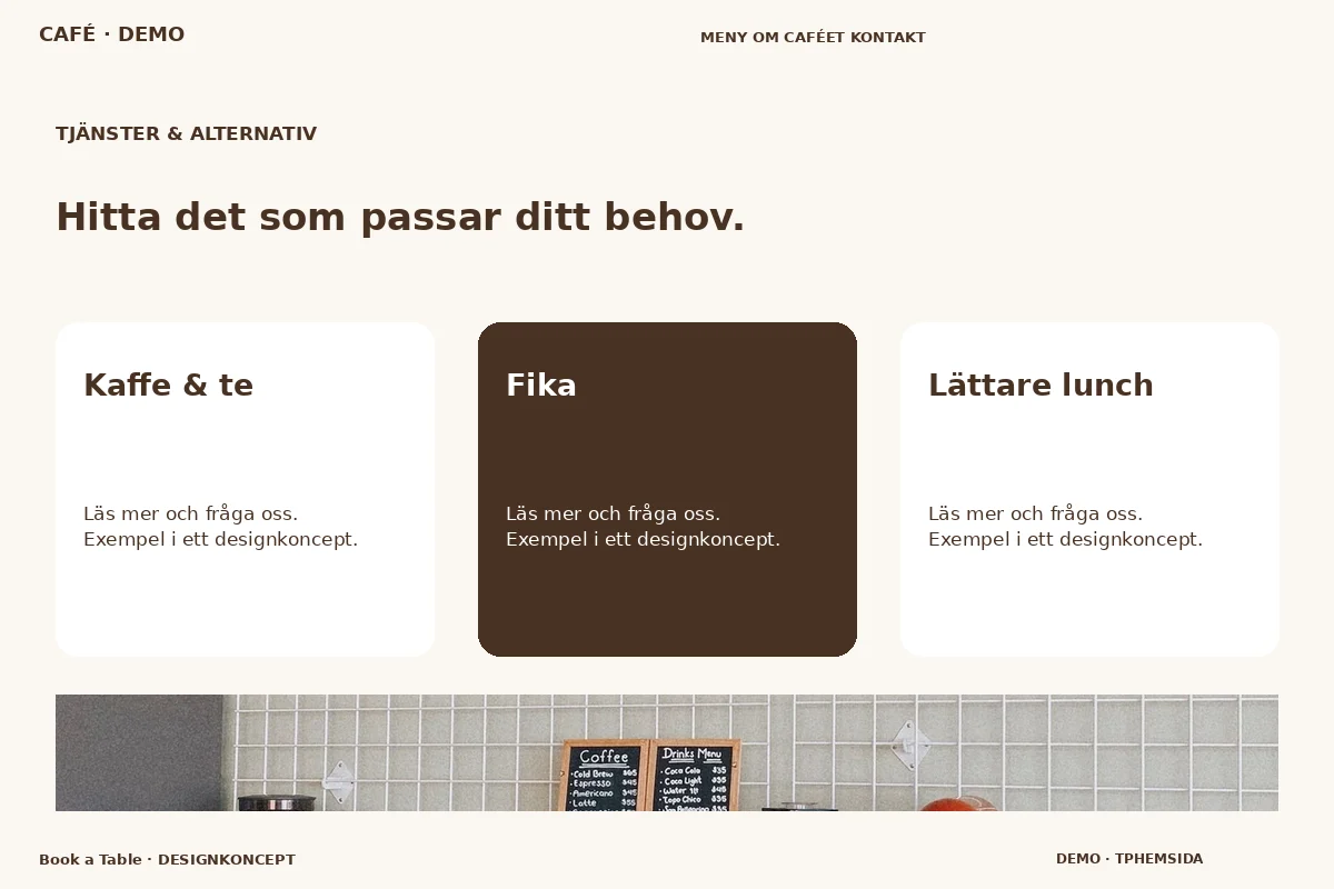 Book a Table – Tjänster & alternativ för café