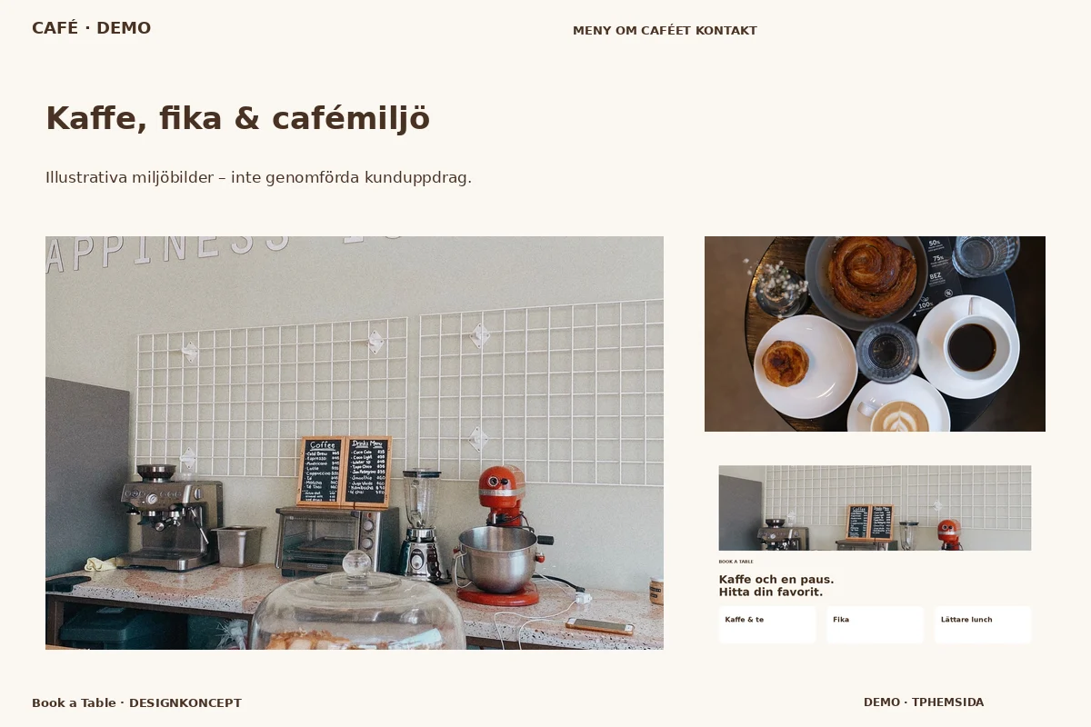 Book a Table – Kaffe, fika & cafémiljö för café
