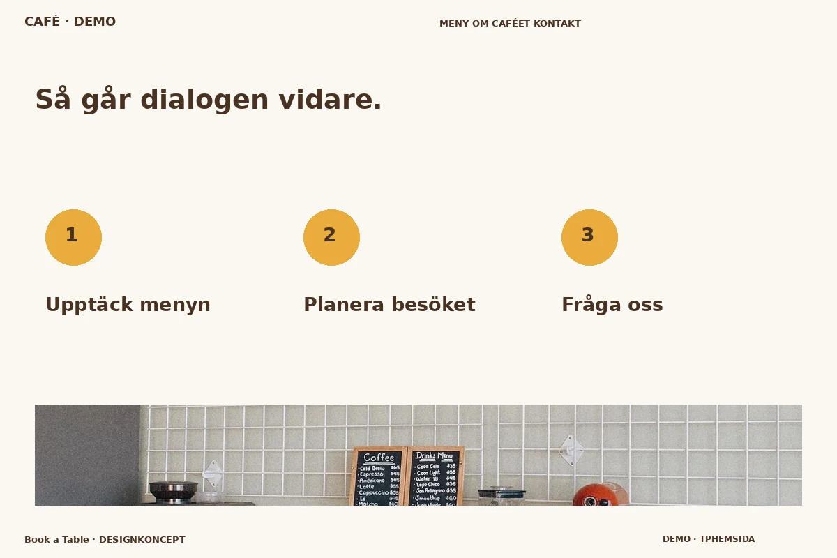 Book a Table – Så fungerar dialogen för café