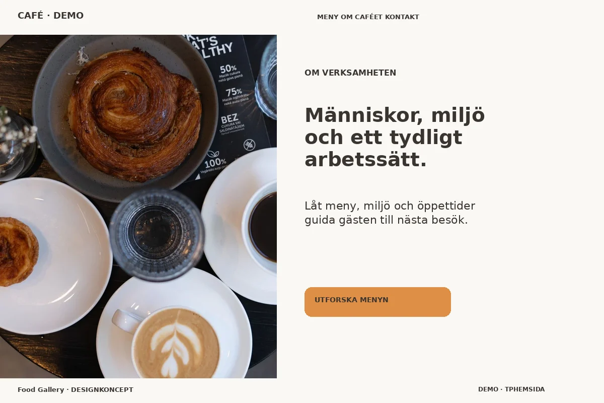 Food Gallery – Om verksamheten för café
