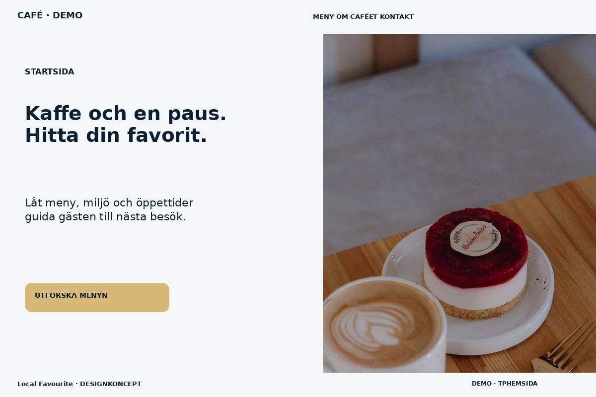 Local Favourite – Startsida för café