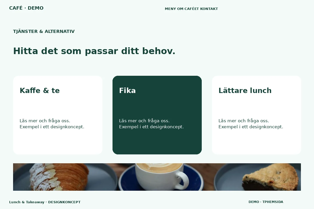 Lunch & Takeaway – Tjänster & alternativ för café