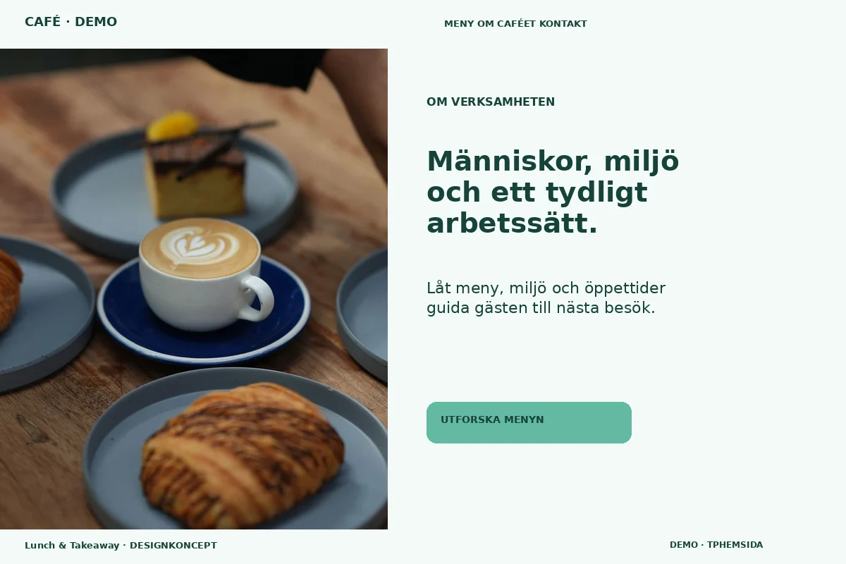 Lunch & Takeaway – Om verksamheten för café