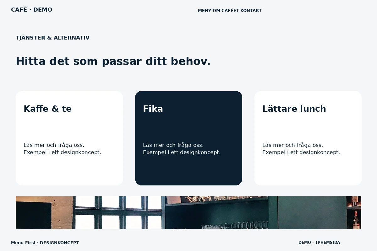 Menu First – Tjänster & alternativ för café