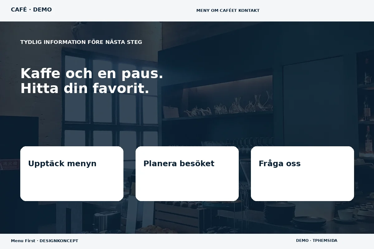 Menu First – Inför ditt val för café