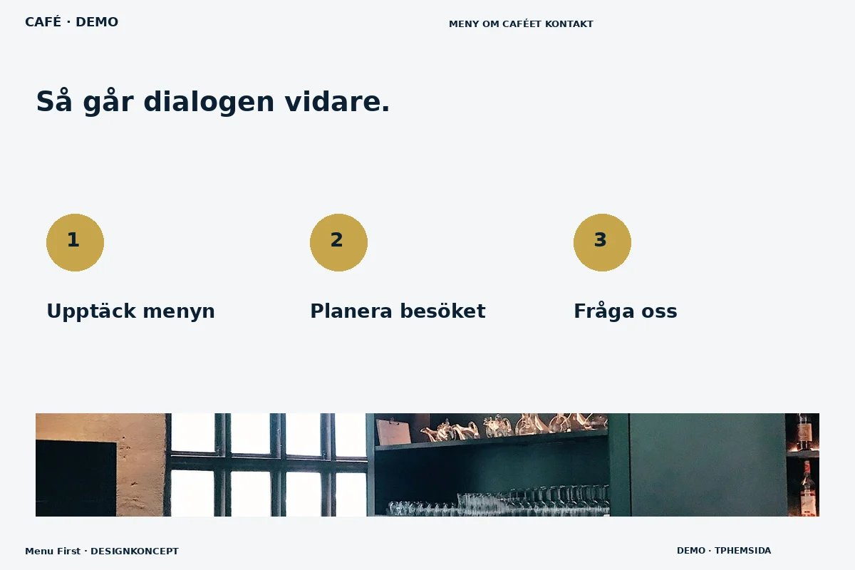 Menu First – Så fungerar dialogen för café