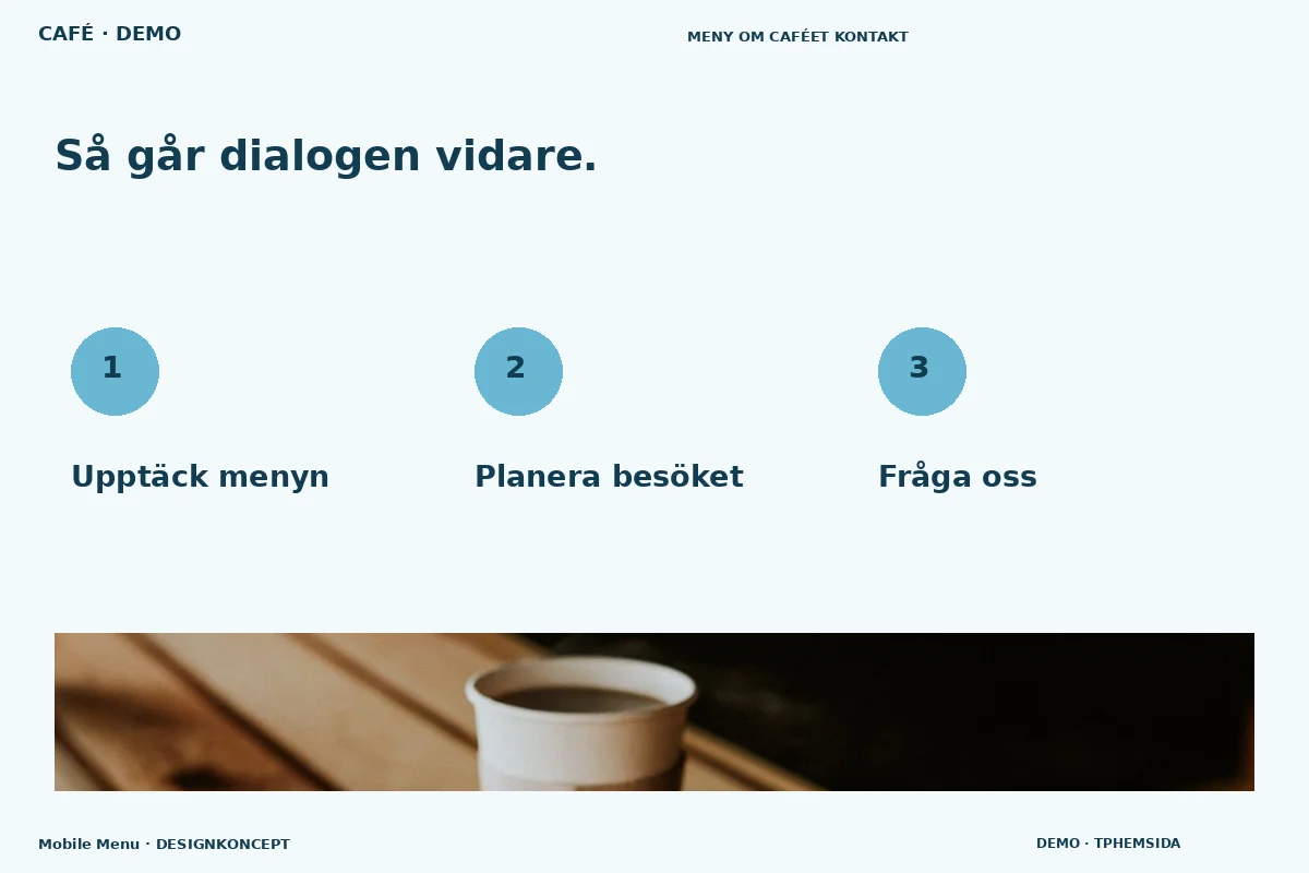 Mobile Menu – Så fungerar dialogen för café