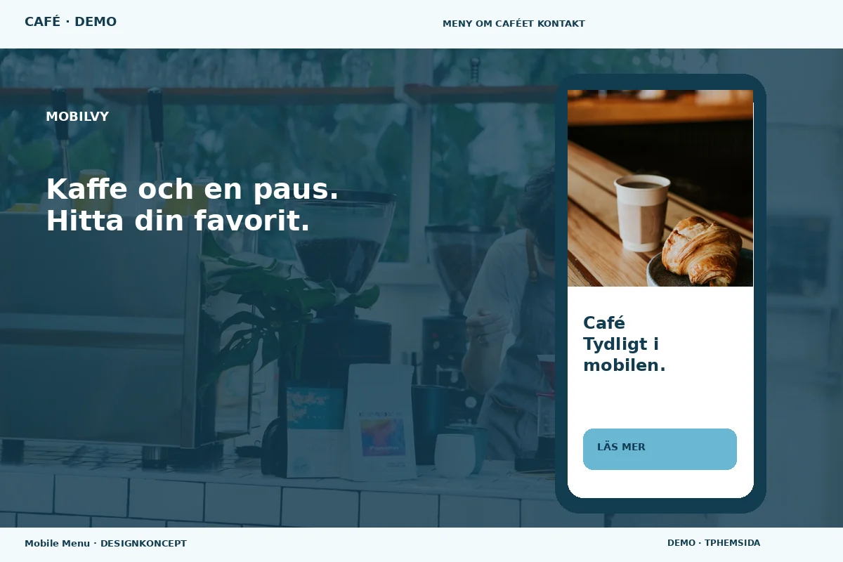 Mobile Menu – Mobilvy för café