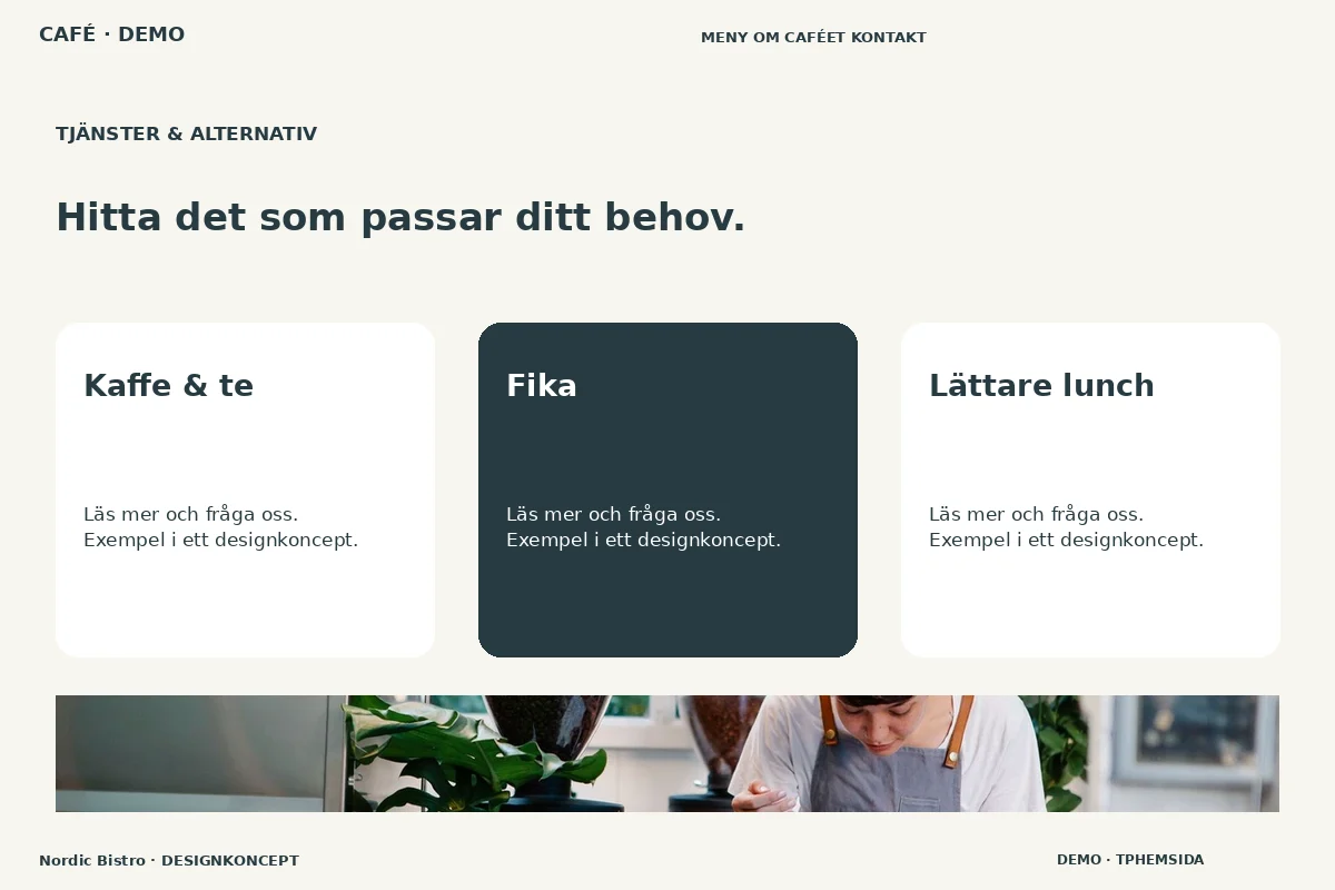 Nordic Bistro – Tjänster & alternativ för café