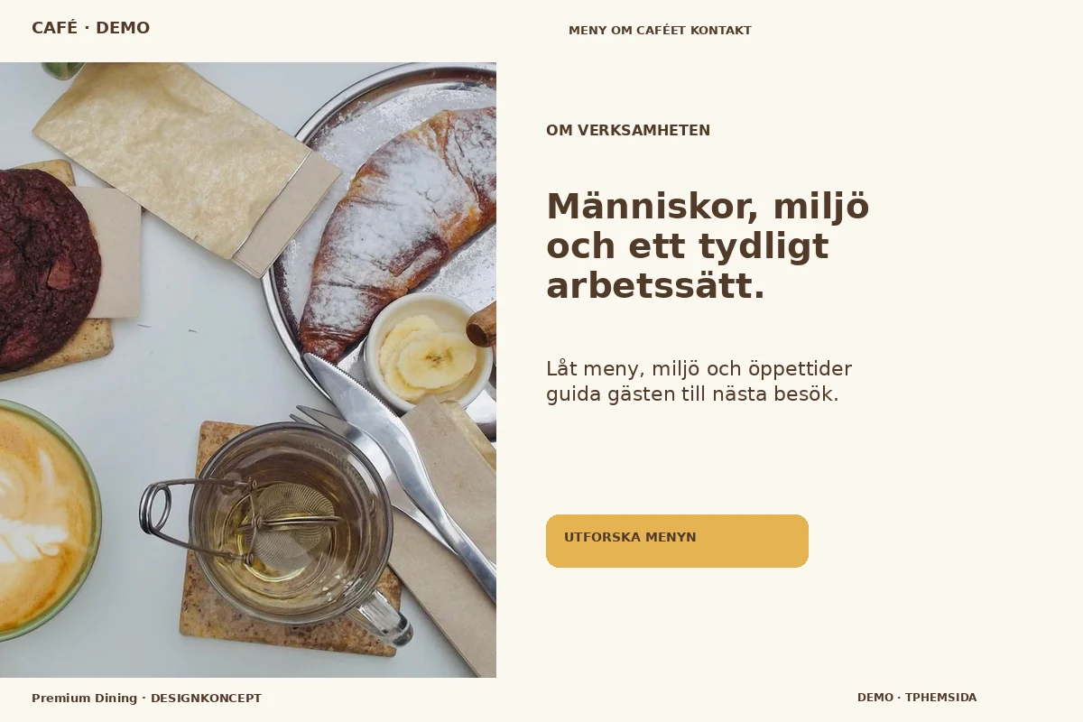 Premium Dining – Om verksamheten för café