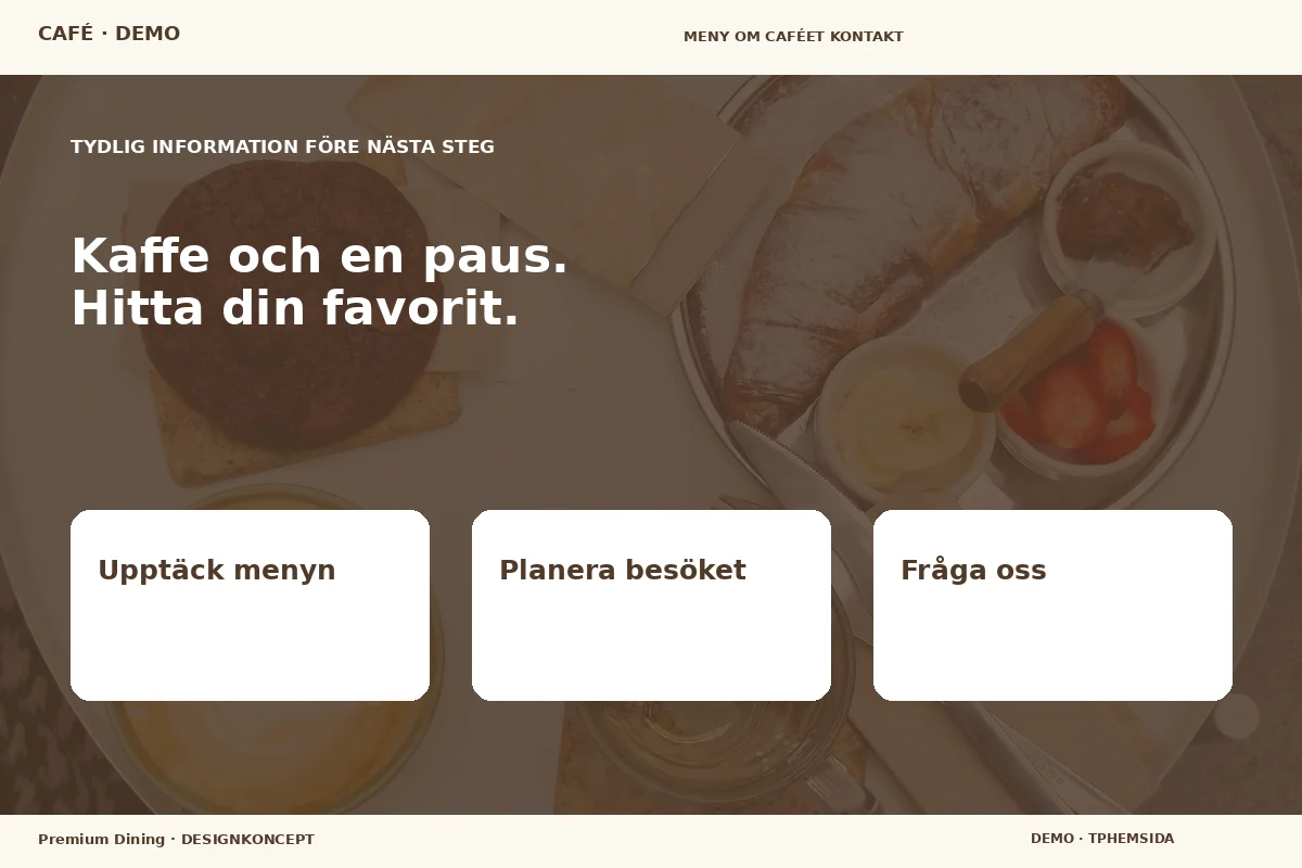Premium Dining – Inför ditt val för café