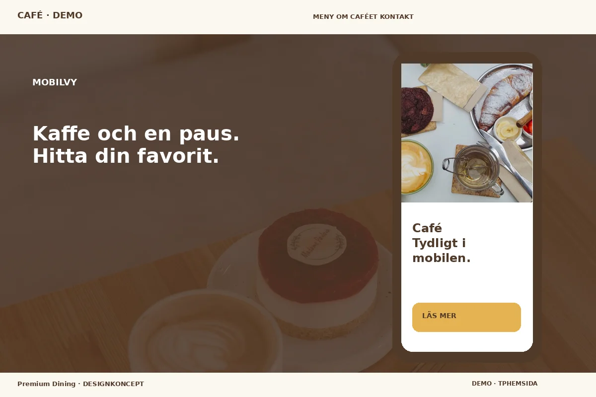 Premium Dining – Mobilvy för café