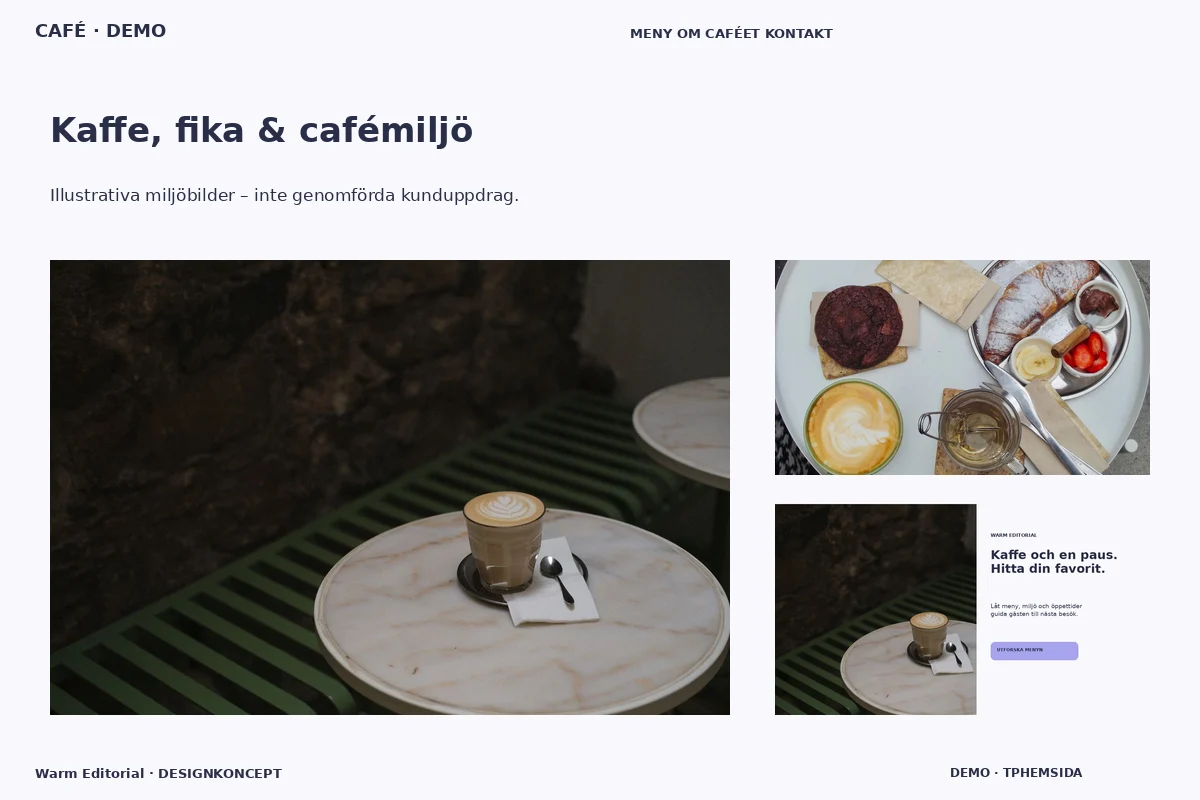 Warm Editorial – Kaffe, fika & cafémiljö för café