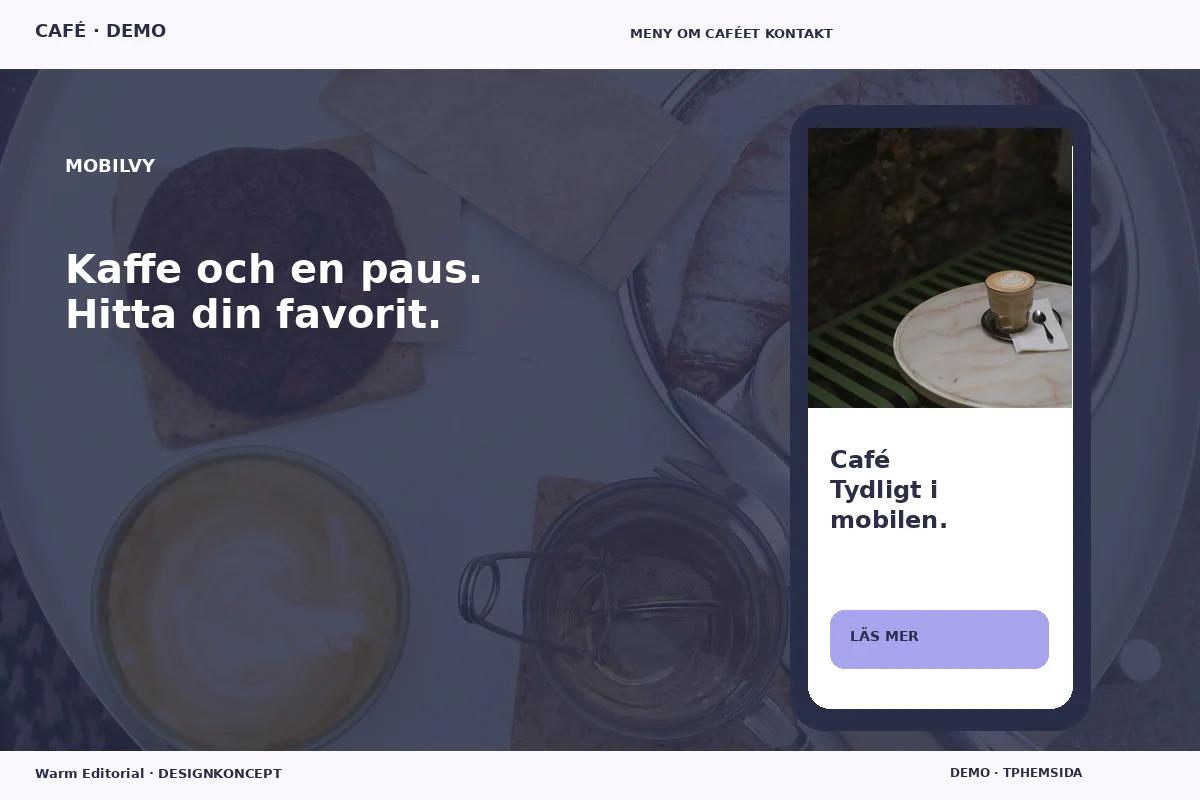 Warm Editorial – Mobilvy för café
