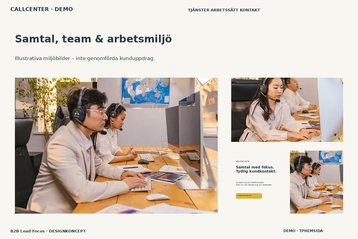 B2B Lead Focus – Samtal, team & arbetsmiljö för callcenter