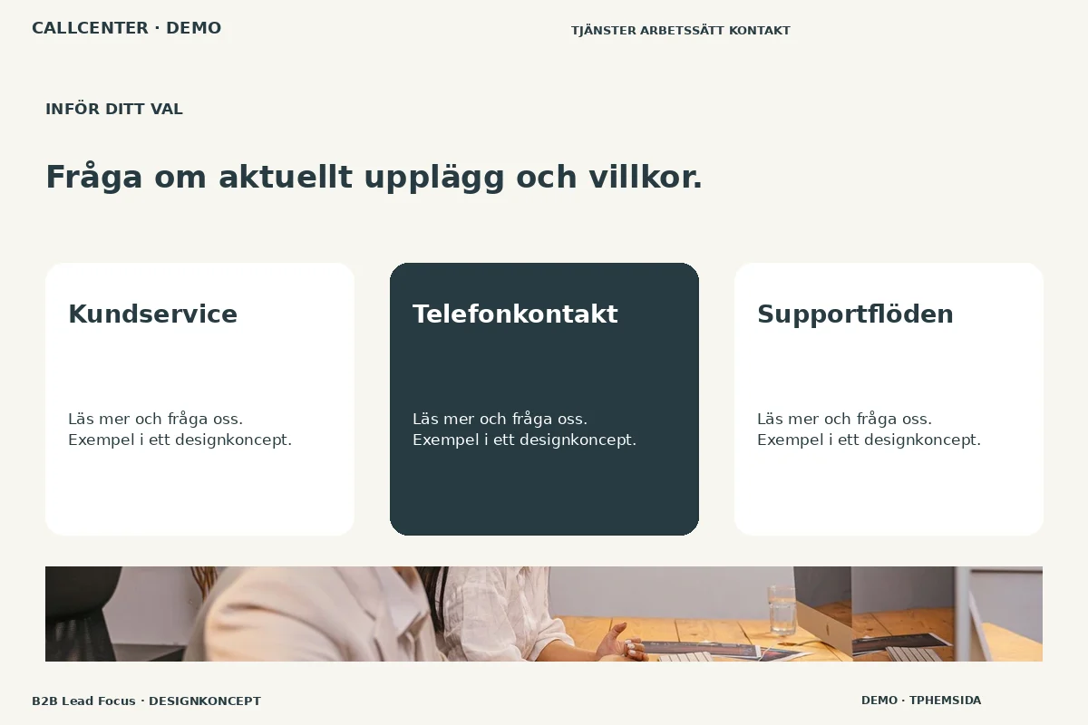 B2B Lead Focus – Alternativ & villkor för callcenter