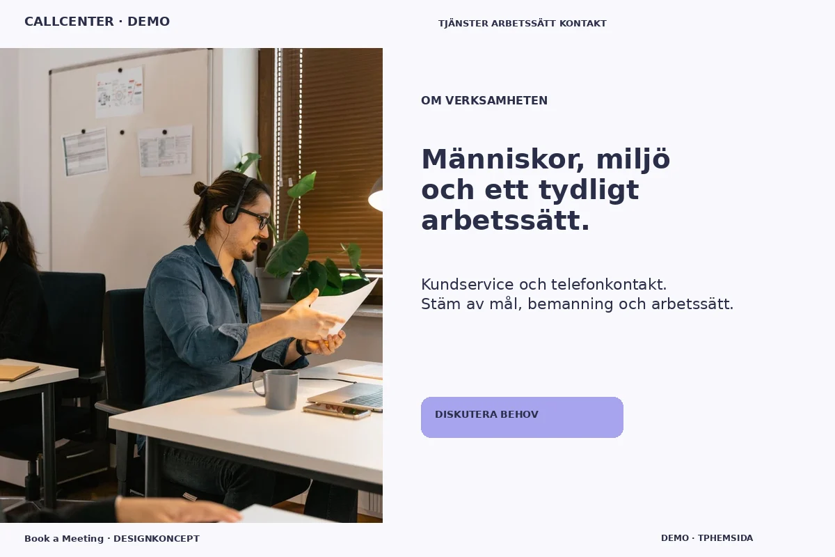Book a Meeting – Om verksamheten för callcenter