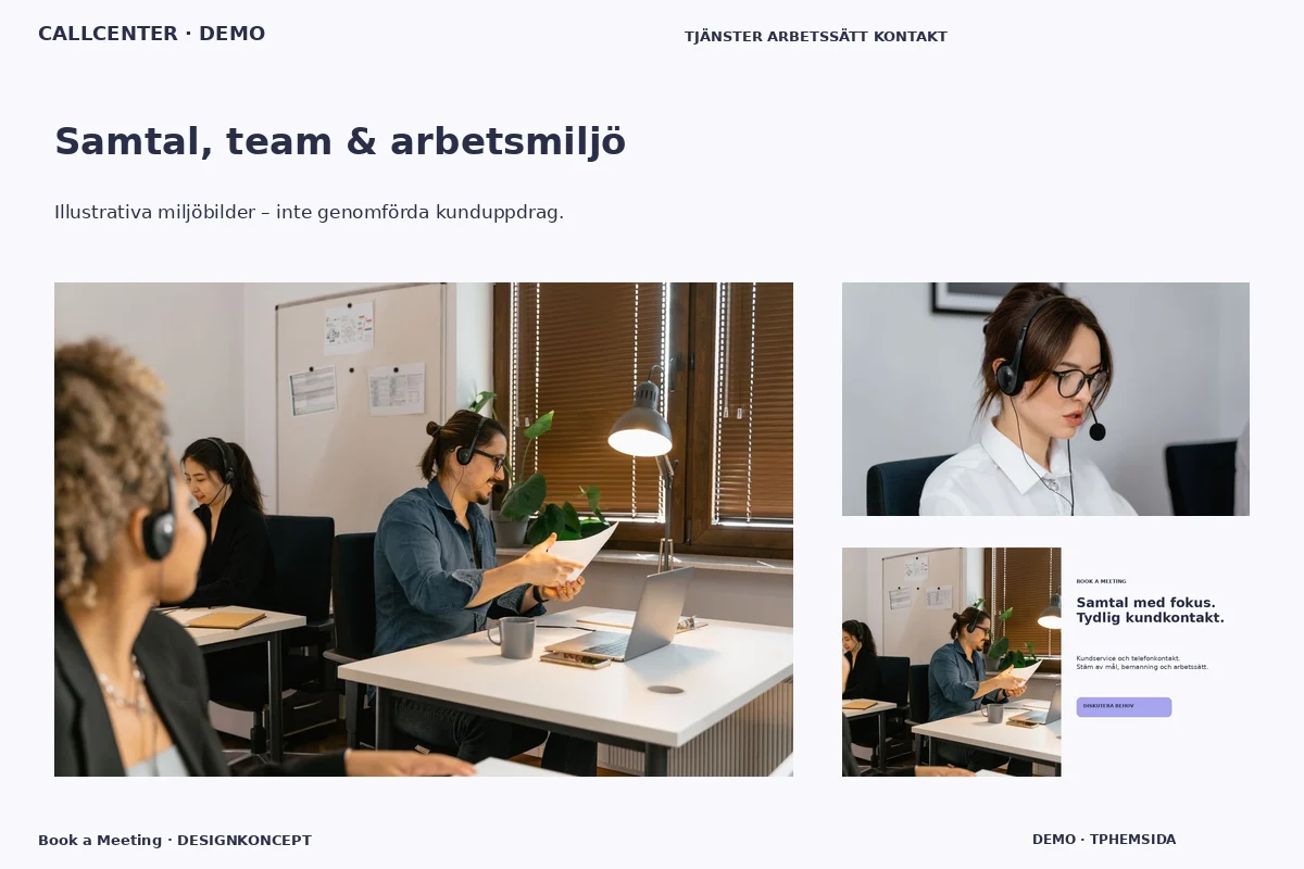 Book a Meeting – Samtal, team & arbetsmiljö för callcenter