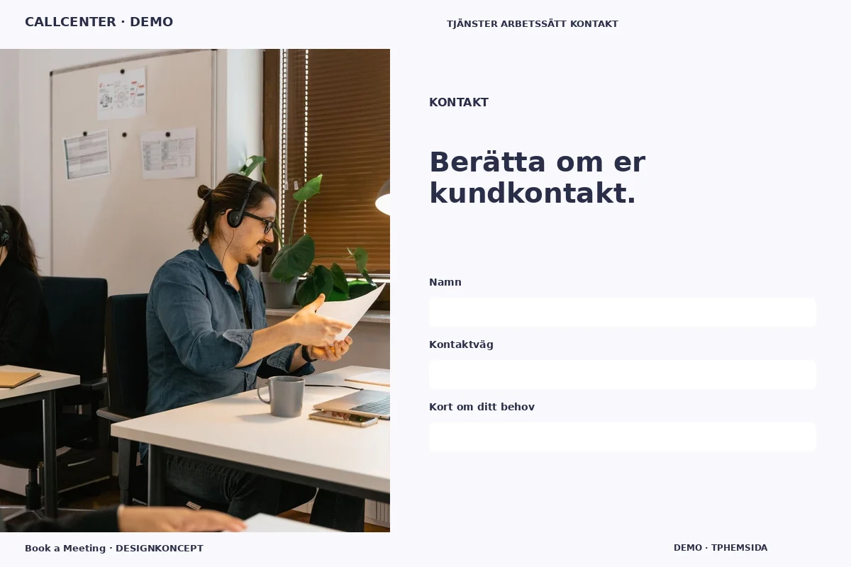 Book a Meeting – Kontakt för callcenter