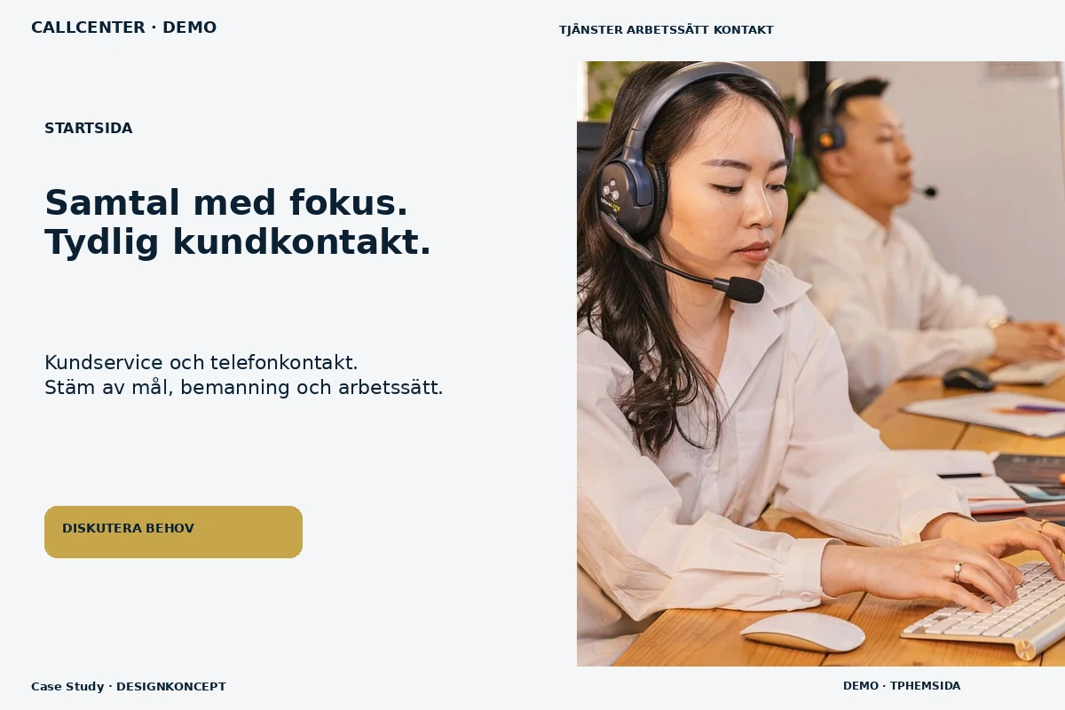 Case Study – Startsida för callcenter