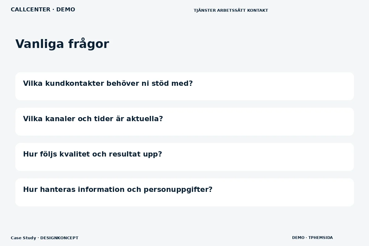 Case Study – Vanliga frågor för callcenter
