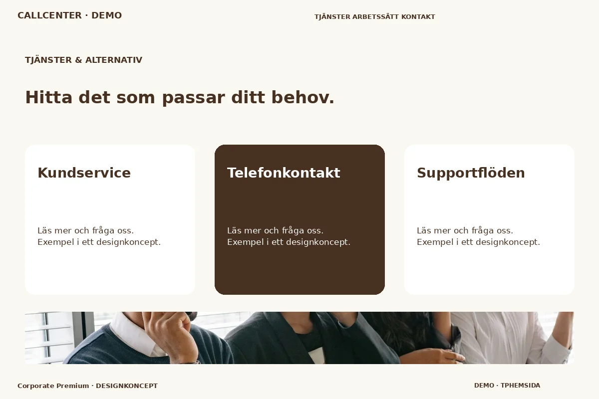 Corporate Premium – Tjänster & alternativ för callcenter