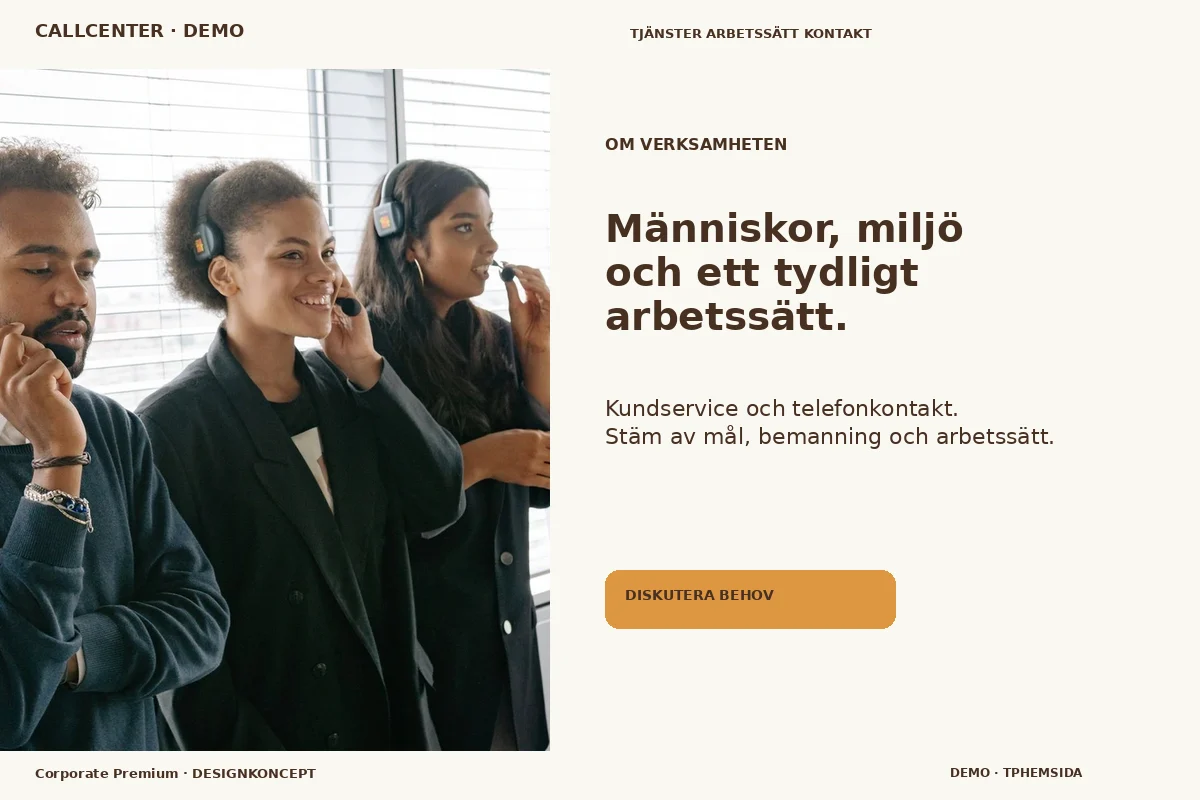 Corporate Premium – Om verksamheten för callcenter