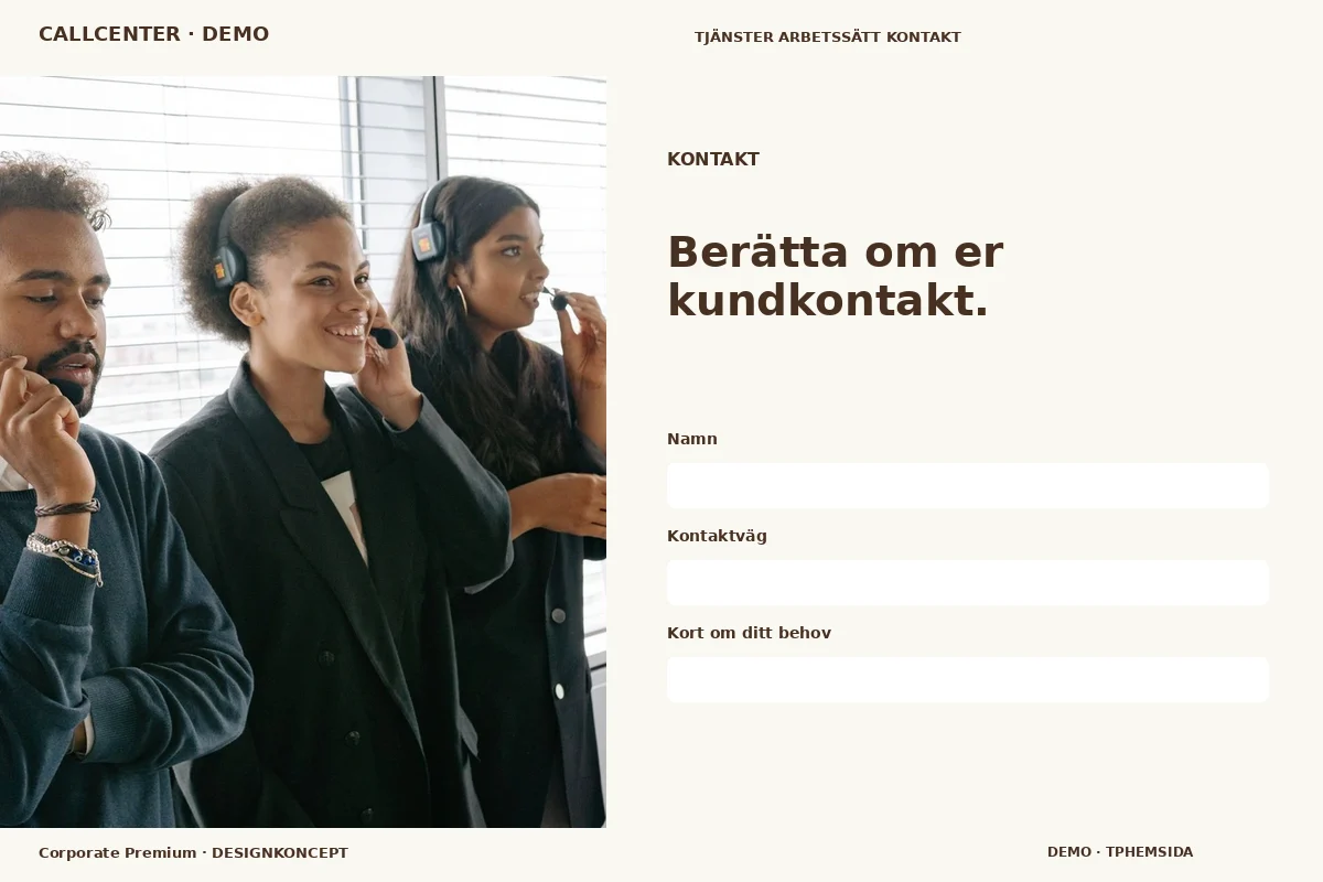 Corporate Premium – Kontakt för callcenter