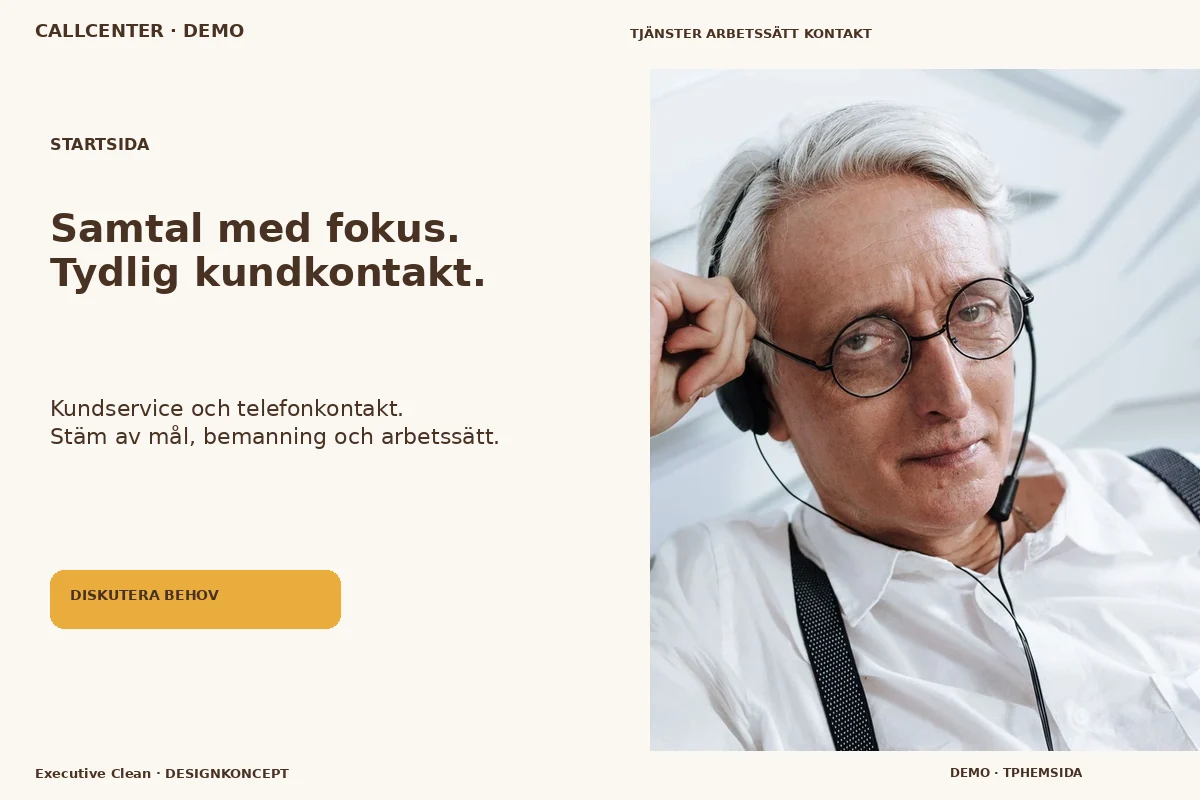 Executive Clean – Startsida för callcenter