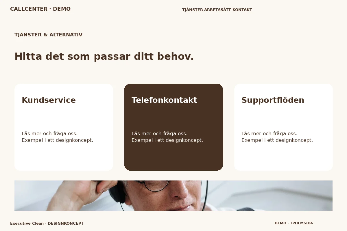 Executive Clean – Tjänster & alternativ för callcenter