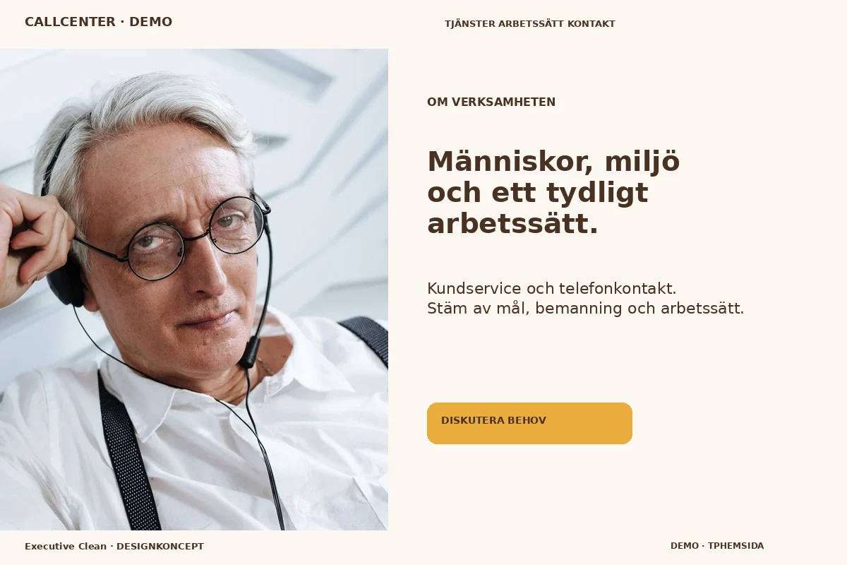 Executive Clean – Om verksamheten för callcenter