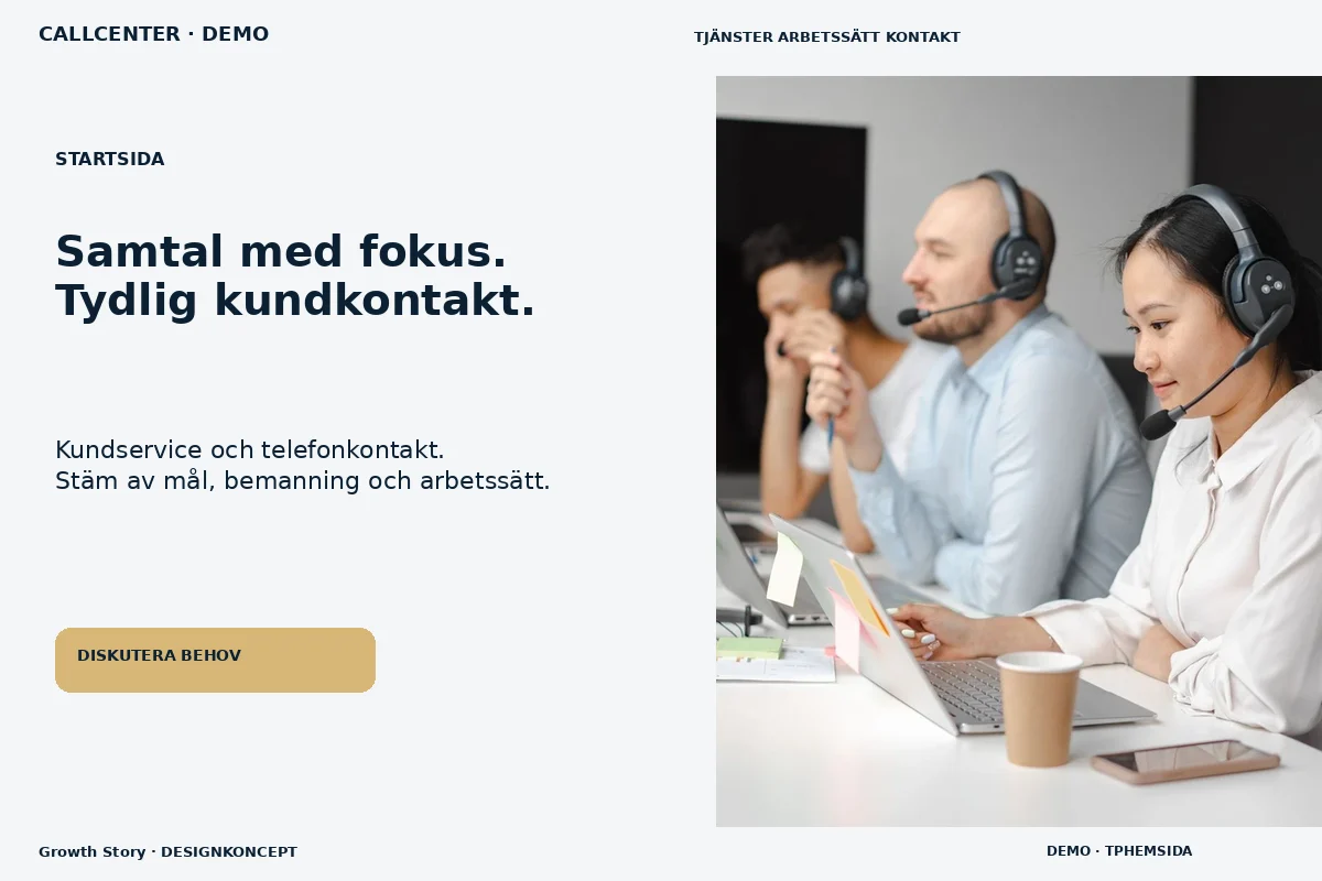Growth Story – Startsida för callcenter