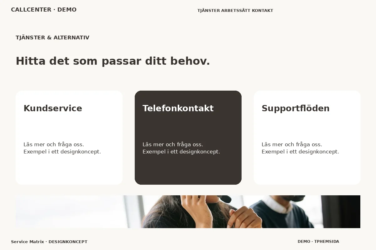 Service Matrix – Tjänster & alternativ för callcenter