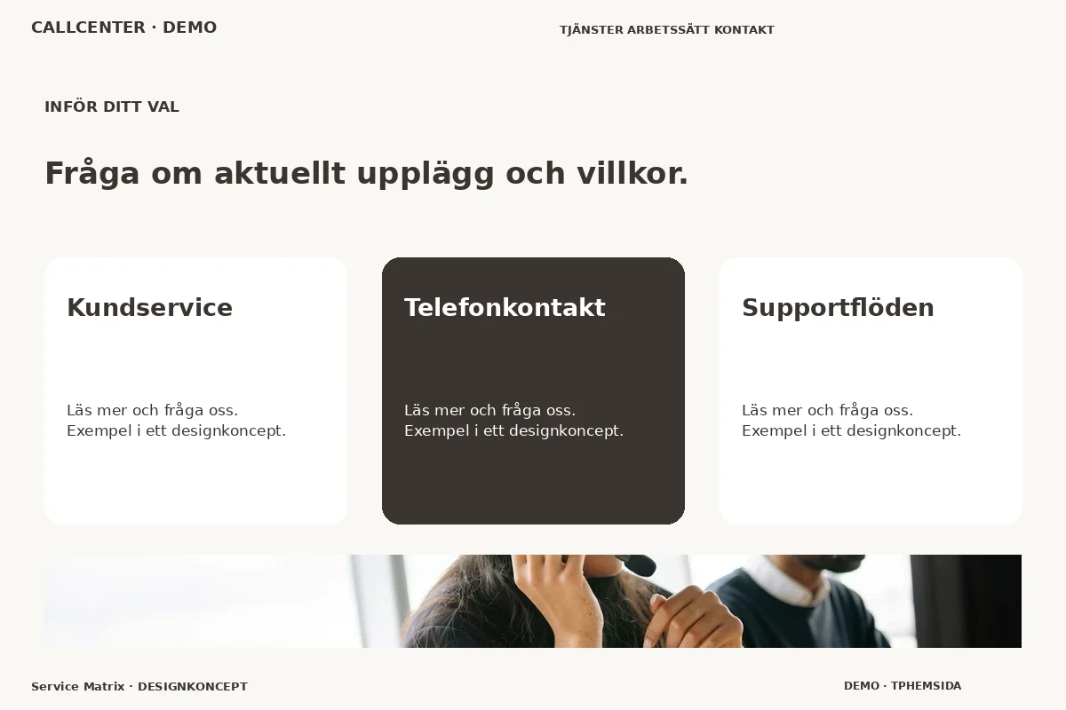 Service Matrix – Alternativ & villkor för callcenter