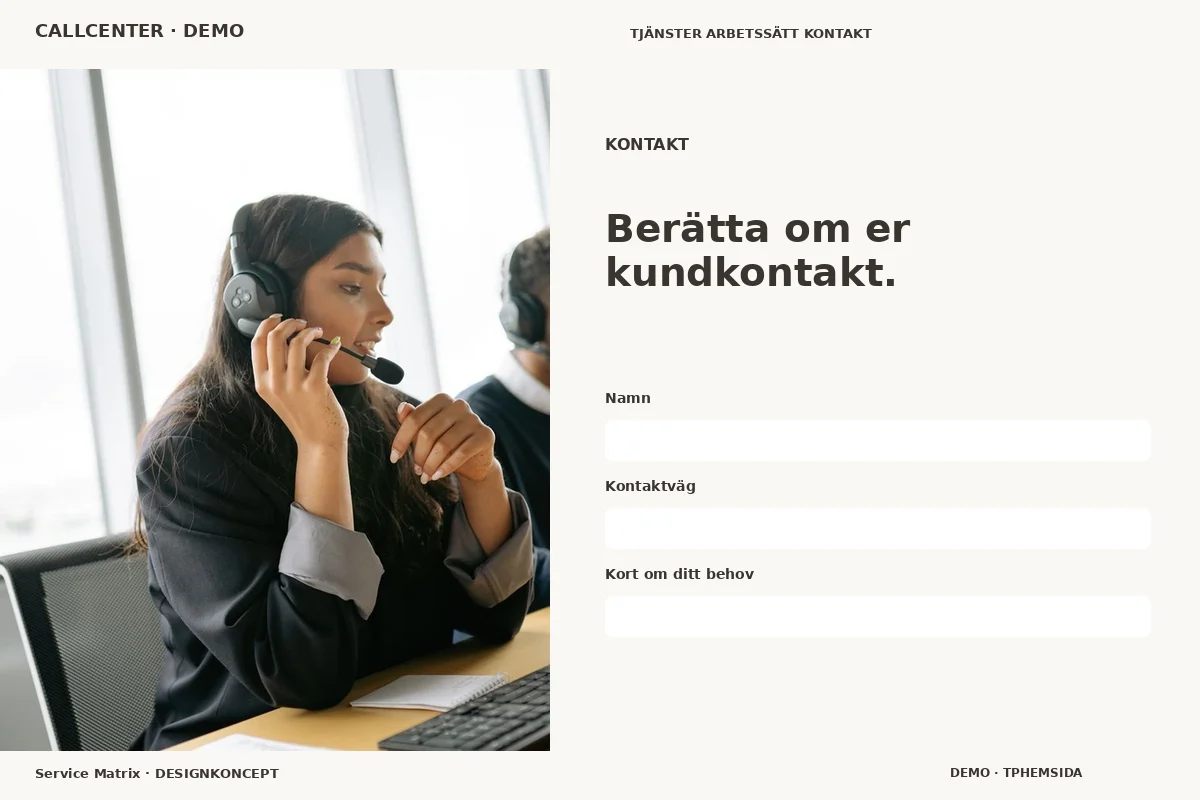 Service Matrix – Kontakt för callcenter