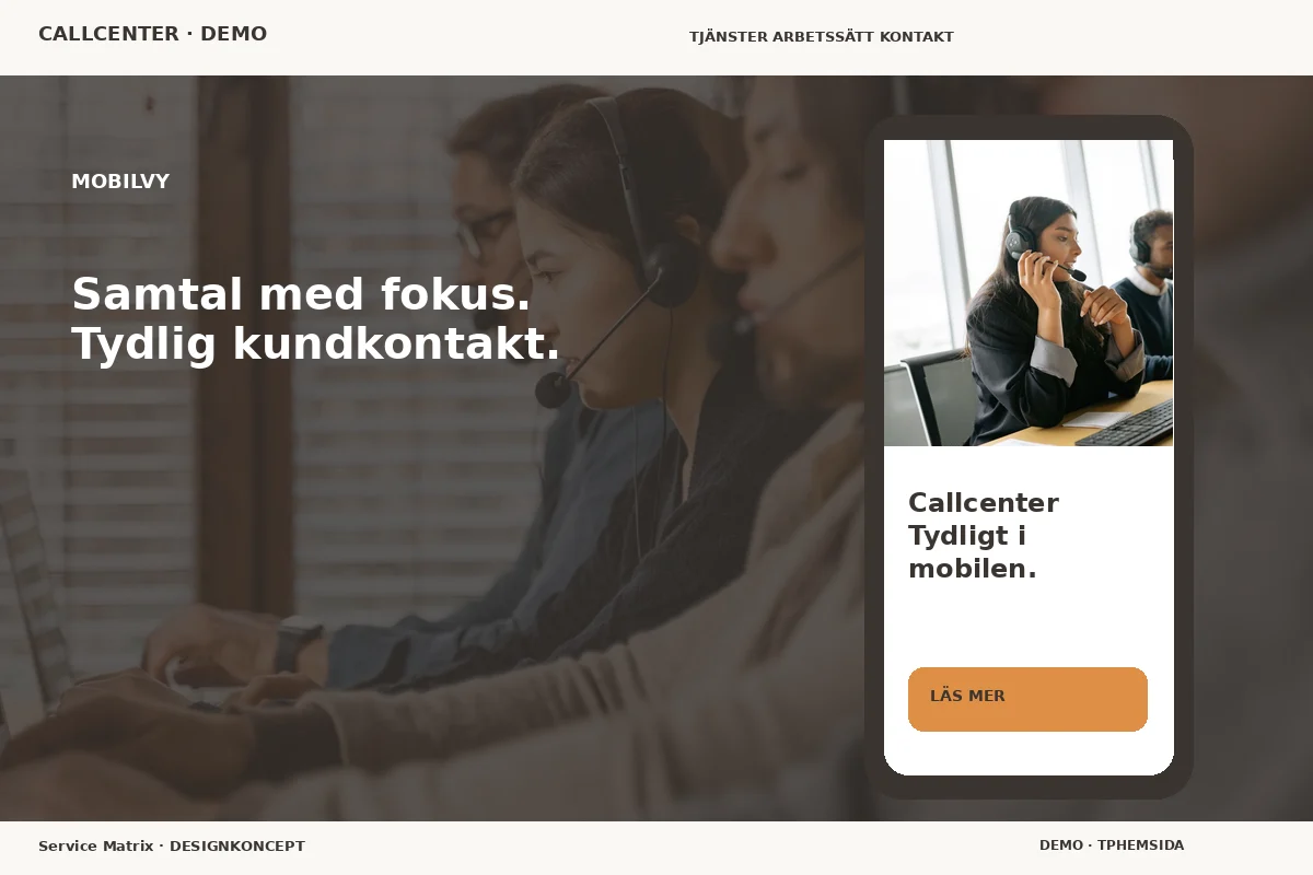 Service Matrix – Mobilvy för callcenter