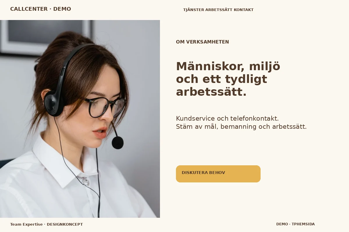 Team Expertise – Om verksamheten för callcenter