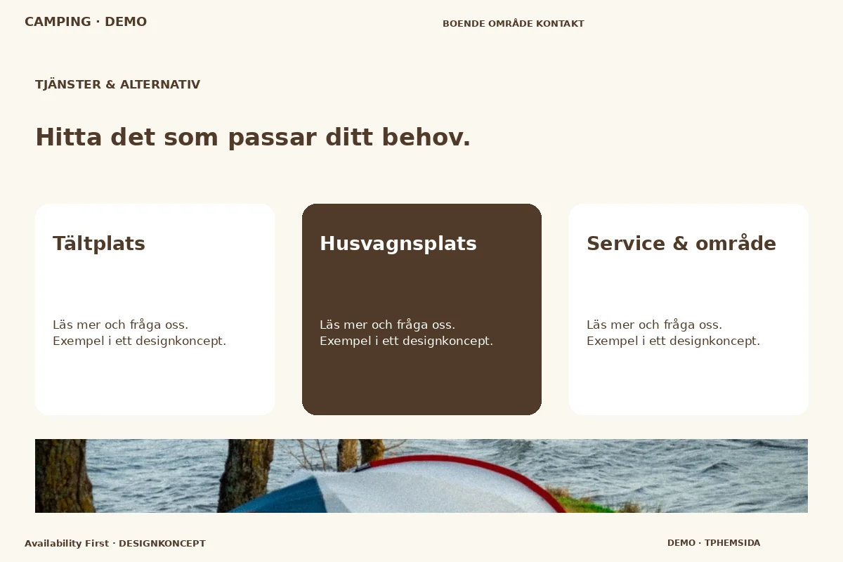 Availability First – Tjänster & alternativ för camping