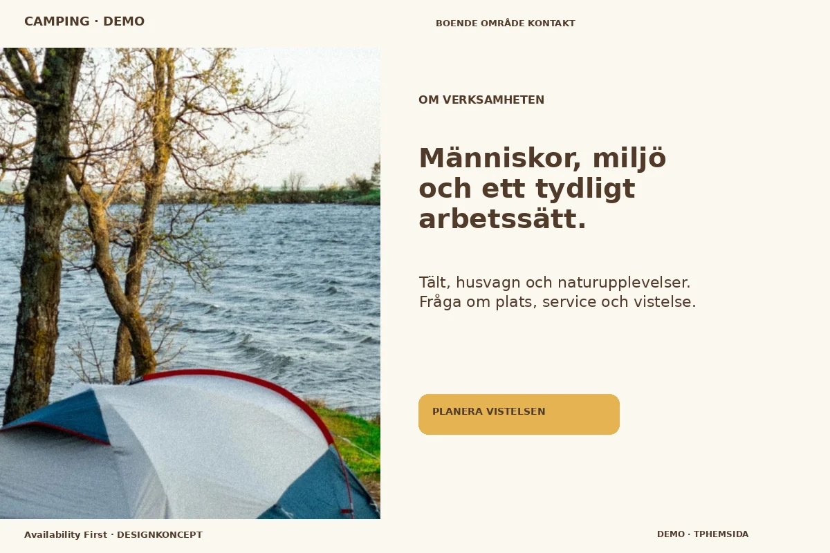 Availability First – Om verksamheten för camping