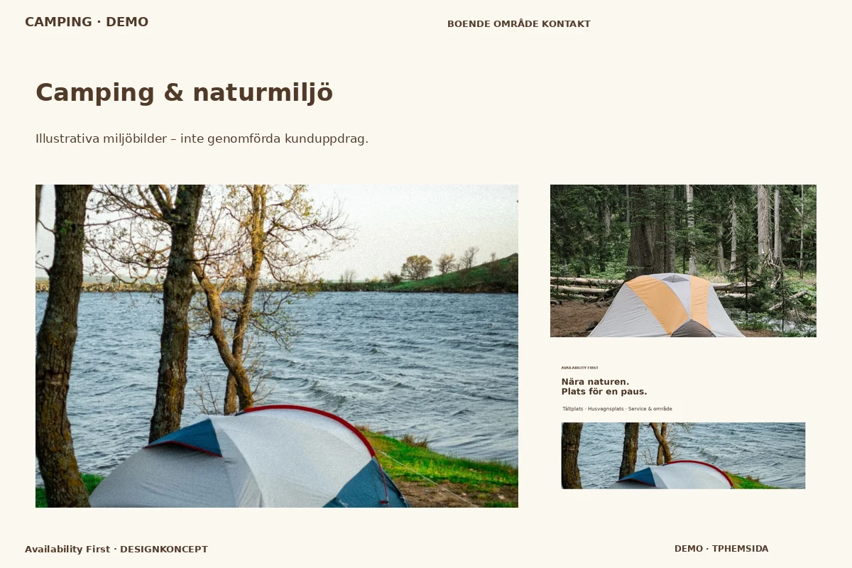 Availability First – Camping & naturmiljö för camping