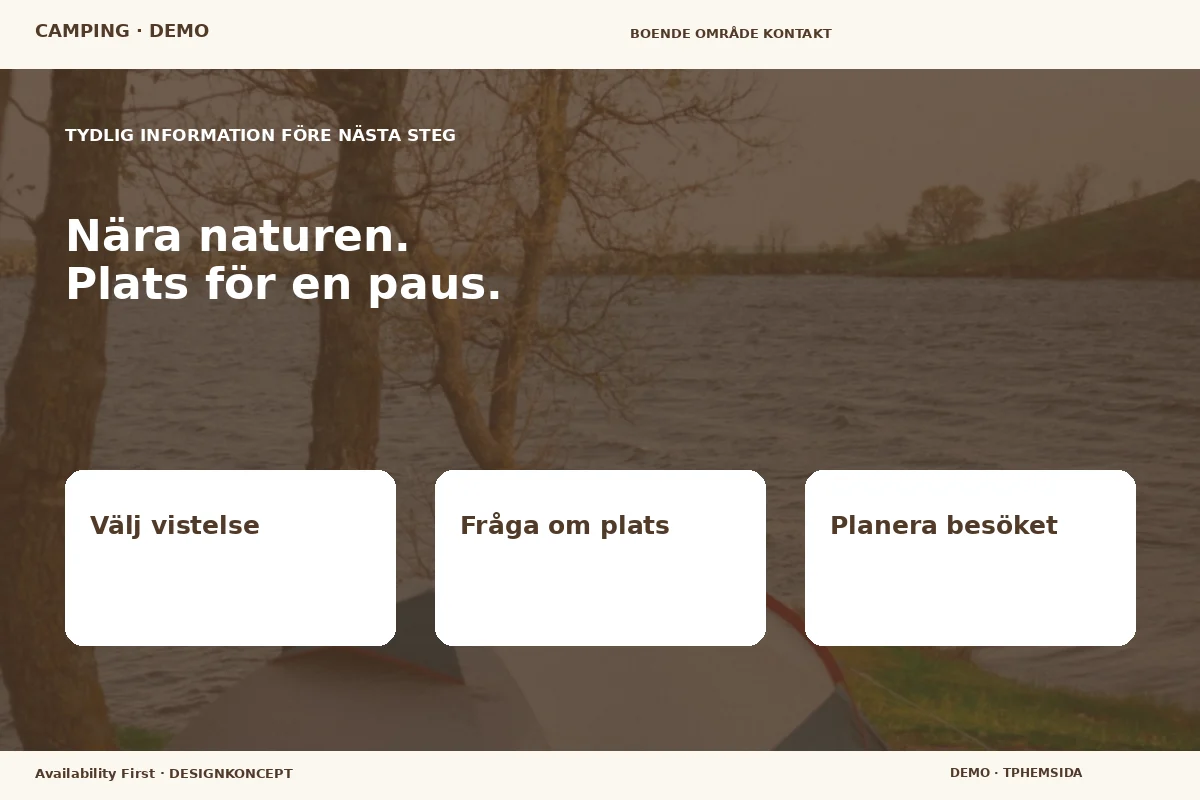 Availability First – Inför ditt val för camping