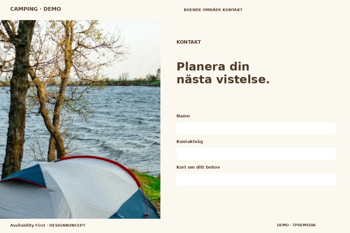 Availability First – Kontakt för camping