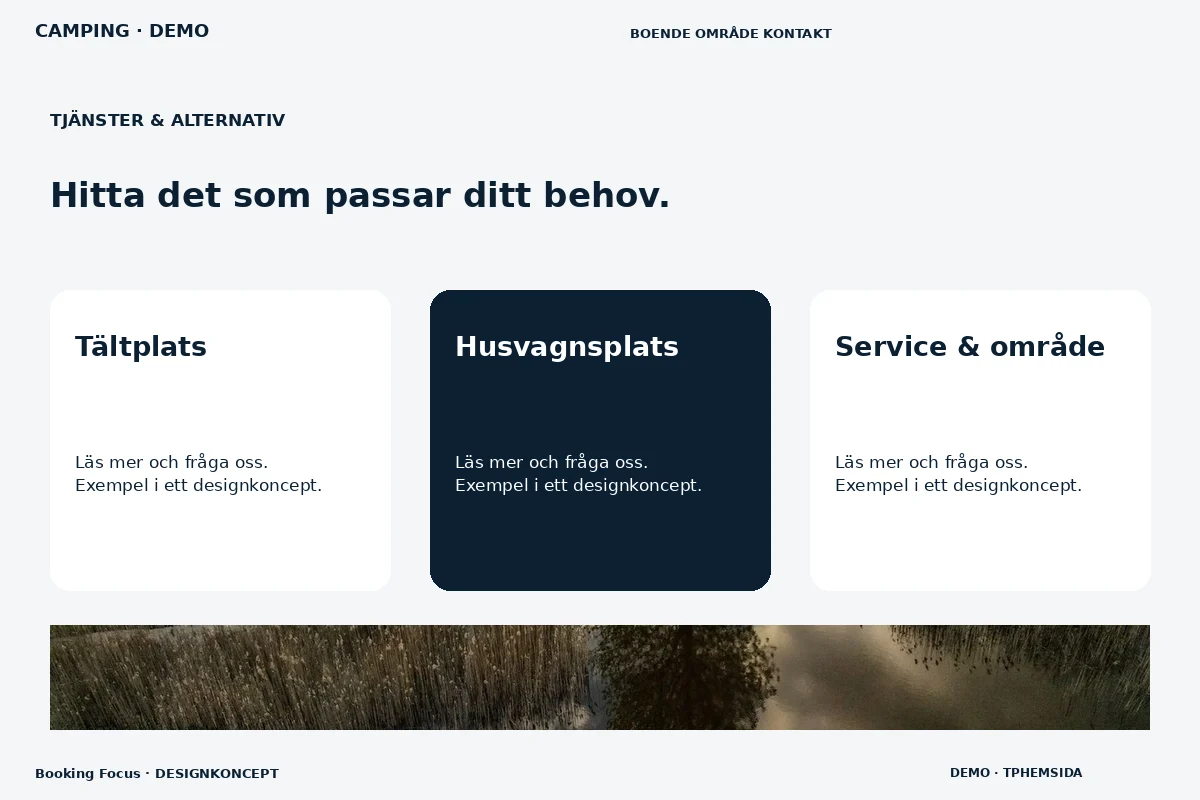 Booking Focus – Tjänster & alternativ för camping